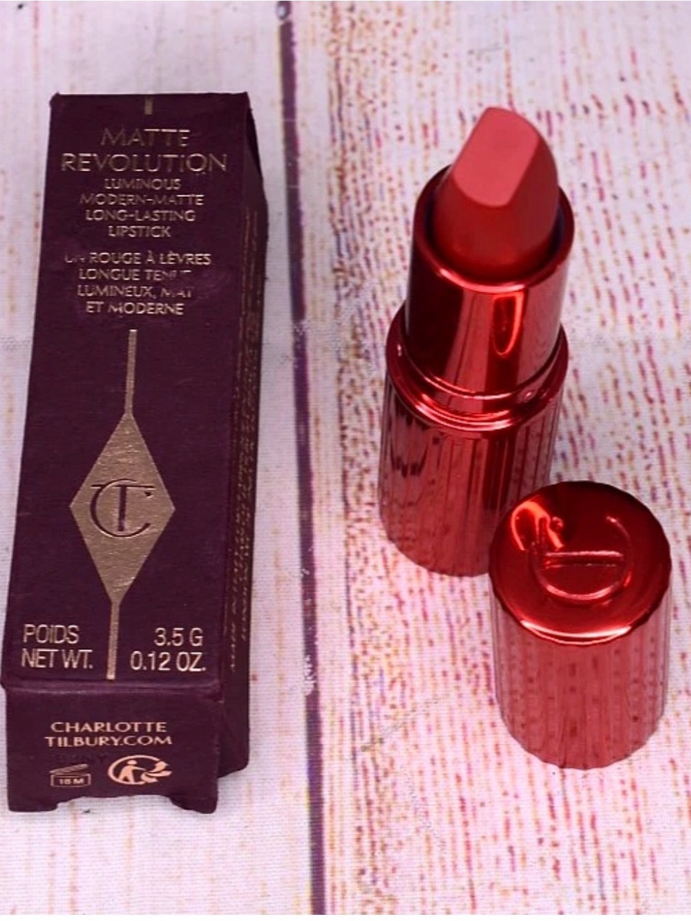 Charlotte Tilbury Matte Revolution Long-Lasting Lipstick Hollywood Vixen 0.12 Oz